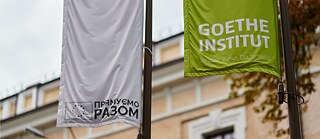 Fahnen House of Europe und Goethe-Institut Ukraine